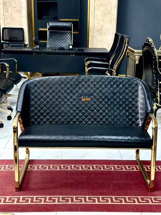 مبل دو نفره آنتیک پایه طلایی PVD