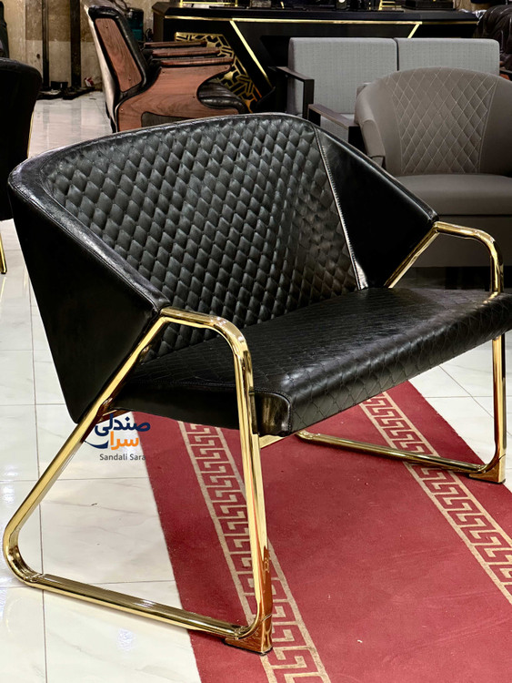 مبل دو نفره آنتیک پایه طلایی PVD