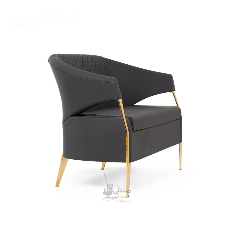 مبل دو نفره مدل الکا - پایه طلایی PVD